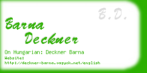 barna deckner business card